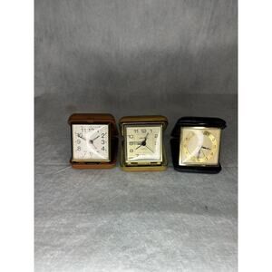 Lot of 3 Vintage Travel Alarm Clock Seth Thomas Westclox Peter